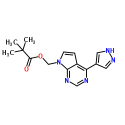 [4-(1H-吡唑-4-基)-7H-吡咯并[2,3-D]嘧啶-7-基]甲基特戊酸酯结构式