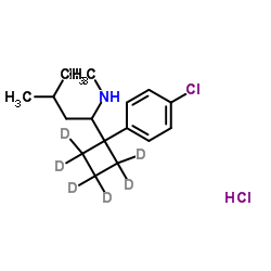 1-[1-(4-Chlorophenyl)(2H6)cyclobutyl]-N,3-dimethyl-1-butanamine hydrochloride (1:1) Structure