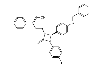 (3R,4S)-4-(4-(benzyloxy)phenyl)-1-(4-fluorophenyl)-3-(3-(4-fluorophenyl)-3-(hydroxyimino)propyl)azetidin-2-one structure