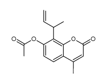 4-methyl-7-acetoxy-8-(1-methylallyl)coumarin结构式