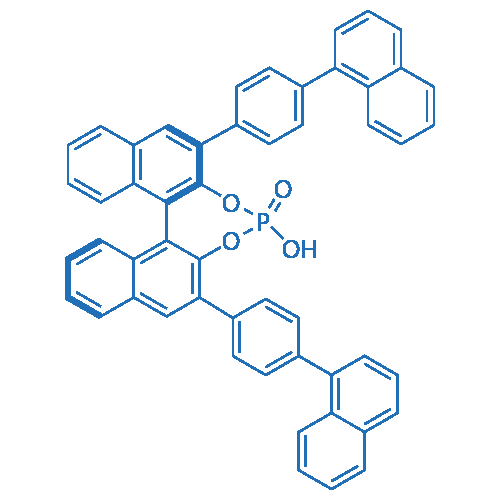 (R)-3, 3'-双[4-(1-萘基)苯基]-1, 1'-联萘-2, 2'-二基磷酸氢酯结构式