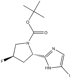 (2S,4R)-tert-butyl 4-fluoro-2-(5-iodo-1H-imidazol-2-yl)pyrrolidine-1-carboxylate结构式