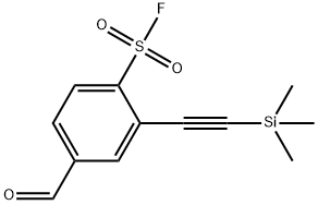 4-Formyl-2-((trimethylsilyl)ethynyl)benzenesulfonyl fluoride >= Structure