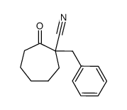 1-benzyl-2-oxocycloheptane-1-carbonitrile结构式