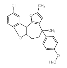4H-Furo[2',3':3,4]cyclohepta[1,2-b]benzofuran, 10-chloro-5,6-dihydro-4-(4-methoxyphenyl)-2,4-dimethyl- (en)结构式