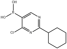 4-Chloro-2-(cyclohexyl)pyrimidine-5-boronic acid结构式