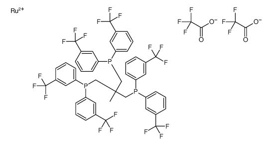 [3-bis[3-(trifluoromethyl)phenyl]phosphanyl-2-[bis[3-(trifluoromethyl)phenyl]phosphanylmethyl]-2-methylpropyl]-bis[3-(trifluoromethyl)phenyl]phosphane,ruthenium(2+),2,2,2-trifluoroacetate结构式