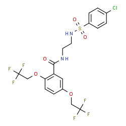 N-(2-([(4-CHLOROPHENYL)SULFONYL]AMINO)ETHYL)-2,5-BIS(2,2,2-TRIFLUOROETHOXY)BENZENECARBOXAMIDE结构式