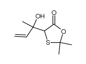 4-(2-hydroxybut-3-en-2-yl)-2,2-dimethyl-1,3-oxathiolan-5-one Structure