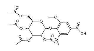 3,5-dimethoxy-4-(2,3,4,6-tetra-O-acetyl-β-D-glucopyranosyloxy)benzoic acid结构式