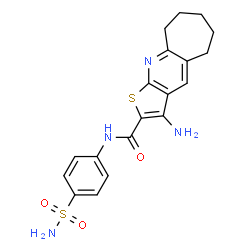 3-amino-N-[4-(aminosulfonyl)phenyl]-6,7,8,9-tetrahydro-5H-cyclohepta[b]thieno[3,2-e]pyridine-2-carboxamide结构式