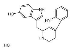 3-(2,3,4,9-tetrahydro-1H-pyrido[3,4-b]indol-1-ylmethyl)-1H-indol-5-ol,hydrochloride Structure