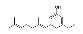 3-ethyl-7,11-dimethyldodeca-2,6,10-trienoic acid Structure