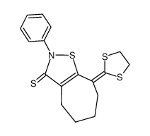 8-[1,3]dithiolan-2-ylidene-2-phenyl-5,6,7,8-tetrahydro-4H-cyclohepta[d]isothiazole-3-thione Structure