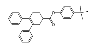 3,4-Diphenyl-cyclohex-3-enecarboxylic acid 4-tert-butyl-phenyl ester结构式