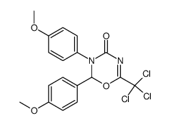 2,3-bis-(4-methoxy-phenyl)-6-trichloromethyl-2,3-dihydro-[1,3,5]oxadiazin-4-one结构式