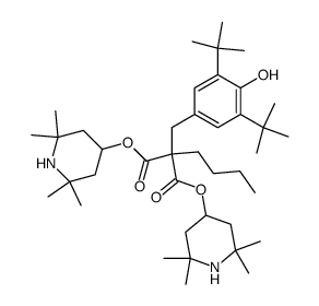 butyl-(3,5-di-tert-butyl-4-hydroxybenzyl)-malonic acid-bis-(2,2,6,6-tetramethyl-4-piperidinyl)ester Structure