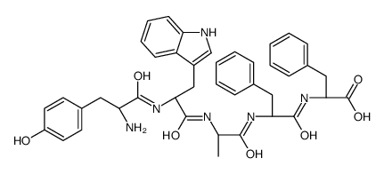 (2R)-2-[[(2R)-2-[[(2R)-2-[[(2R)-2-[[(2R)-2-amino-3-(4-hydroxyphenyl)propanoyl]amino]-3-(1H-indol-3-yl)propanoyl]amino]propanoyl]amino]-3-phenylpropanoyl]amino]-3-phenylpropanoic acid结构式