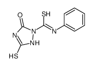 5-oxo-N-phenyl-3-sulfanylidene-1,2,4-triazolidine-1-carbothioamide结构式