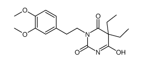 5,5-Diethyl-1-(3,4-dimethoxyphenethyl)barbituric acid结构式