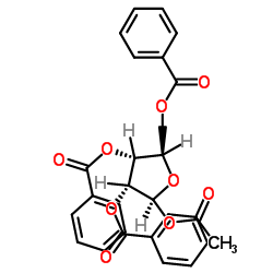 b-D-Ribofuranose 1-acetate 2,3,5-tribenzoate Structure