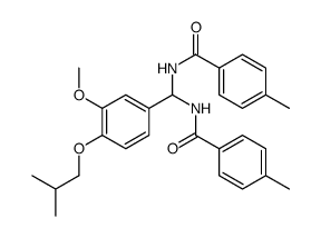 N-[[3-methoxy-4-(2-methylpropoxy)phenyl]-[(4-methylbenzoyl)amino]methyl]-4-methylbenzamide Structure