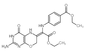 Benzoic acid,4-[[1-(2-amino-3,5-dihydro-4-oxo-4H-pyrimido[4,5-b][1,4]oxazin-6(7H)-ylidene)-2-ethoxy-2-oxoethyl]amino]-,ethyl ester结构式