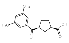 cis-3-(3,5-dimethylbenzoyl)cyclopentane-1-carboxylic acid结构式