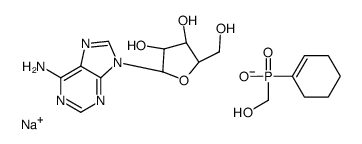 sodium,(2R,3R,4S,5R)-2-(6-aminopurin-9-yl)-5-(hydroxymethyl)oxolane-3,4-diol,cyclohexen-1-yl(hydroxymethyl)phosphinate Structure