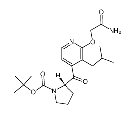 2-{4-[(2S)-1-tert-butoxycarbonylpyrrolidin-2-carbonyl]-3-isobutylpyridin-2-yloxy}acetamide Structure