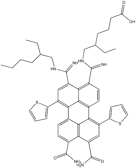 N,N'-二(2-乙基己基)-1,7-二(噻吩-2-基)-3,4,9,10-苝四羧酸二酰亚胺图片