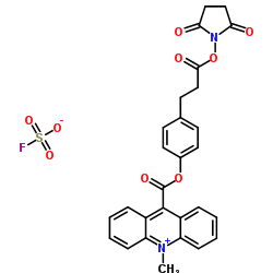 4-(2-succinimidyloxycarbonylethyl)phenyl-10-methylacridinium-9-carboxylate Structure