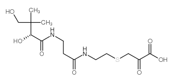 Propanoic acid, 3-((2-((3-((2,4-dihydroxy-3,3-dimethyl-1-oxobutyl)amin o)-1-oxopropyl)amino)ethyl)thio)-2-oxo-, (R)- structure