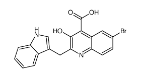 6-bromo-3-hydroxy-2-(1H-indol-3-ylmethyl)quinoline-4-carboxylic acid Structure