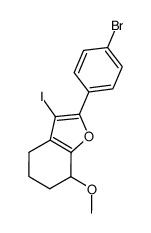 2-(4-bromophenyl)-3-iodo-7-methoxy-4,5,6,7-tetrahydrobenzofuran结构式