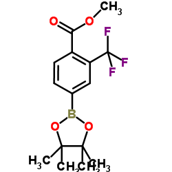 4-(4,4,5,5-四甲基-1,3,2-二氧硼戊烷-2-基)-2-(三氟甲基)苯甲酸甲酯结构式