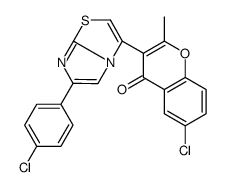 6-chloro-3-[6-(4-chlorophenyl)imidazo[2,1-b][1,3]thiazol-3-yl]-2-methylchromen-4-one Structure