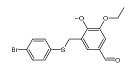 3-(((4-bromophenyl)thio)methyl)-5-ethoxy-4-hydroxybenzaldehyde结构式