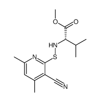 (S)-2-(3-Cyano-4,6-dimethyl-pyridin-2-ylsulfanylamino)-3-methyl-butyric acid methyl ester Structure