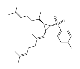 1-(((1S,2R,3R)-2-((E)-2,6-dimethylhepta-1,5-dien-1-yl)-3-((S)-6-methylhept-5-en-2-yl)cyclopropyl)sulfonyl)-4-methylbenzene Structure