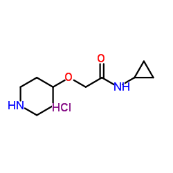 N-Cyclopropyl-2-(4-piperidinyloxy)acetamide hydrochloride (1:1) structure