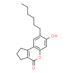 8-Hexyl-7-hydroxy-2,3-dihydrocyclopenta[c]chromen-4(1H)-one结构式