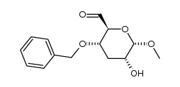 methyl 4-O-benzyl-3-deoxy-α-D-gluco-hexodialdo-1,5-pyranoside结构式