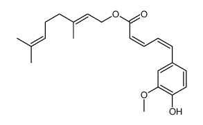 [(2E)-3,7-dimethylocta-2,6-dienyl] (2E,4E)-5-(4-hydroxy-3-methoxyphenyl)penta-2,4-dienoate Structure