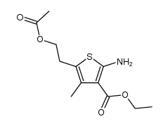 Ethyl 5-(2-acetoxyethyl)-2-amino-4-methylthiophene-3-carboxylate Structure