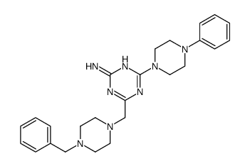 4-[(4-benzylpiperazin-1-yl)methyl]-6-(4-phenylpiperazin-1-yl)-1,3,5-triazin-2-amine Structure