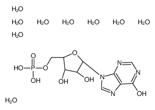 [(2R,3S,4R,5R)-3,4-dihydroxy-5-(6-oxo-3H-purin-9-yl)oxolan-2-yl]methyl dihydrogen phosphate,nonahydrate结构式