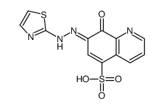 8-Hydroxy-7-(2-thiazolylazo)-5-quinolinesulfonic acid structure