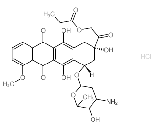 [2-[4-(4-amino-5-hydroxy-6-methyl-oxan-2-yl)oxy-2,5,12-trihydroxy-7-methoxy-6,11-dioxo-3,4-dihydro-1H-tetracen-2-yl]-2-oxo-ethyl] propanoate结构式