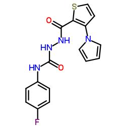 N-(4-Fluorophenyl)-2-{[3-(1H-pyrrol-1-yl)-2-thienyl]carbonyl}hydrazinecarboxamide Structure